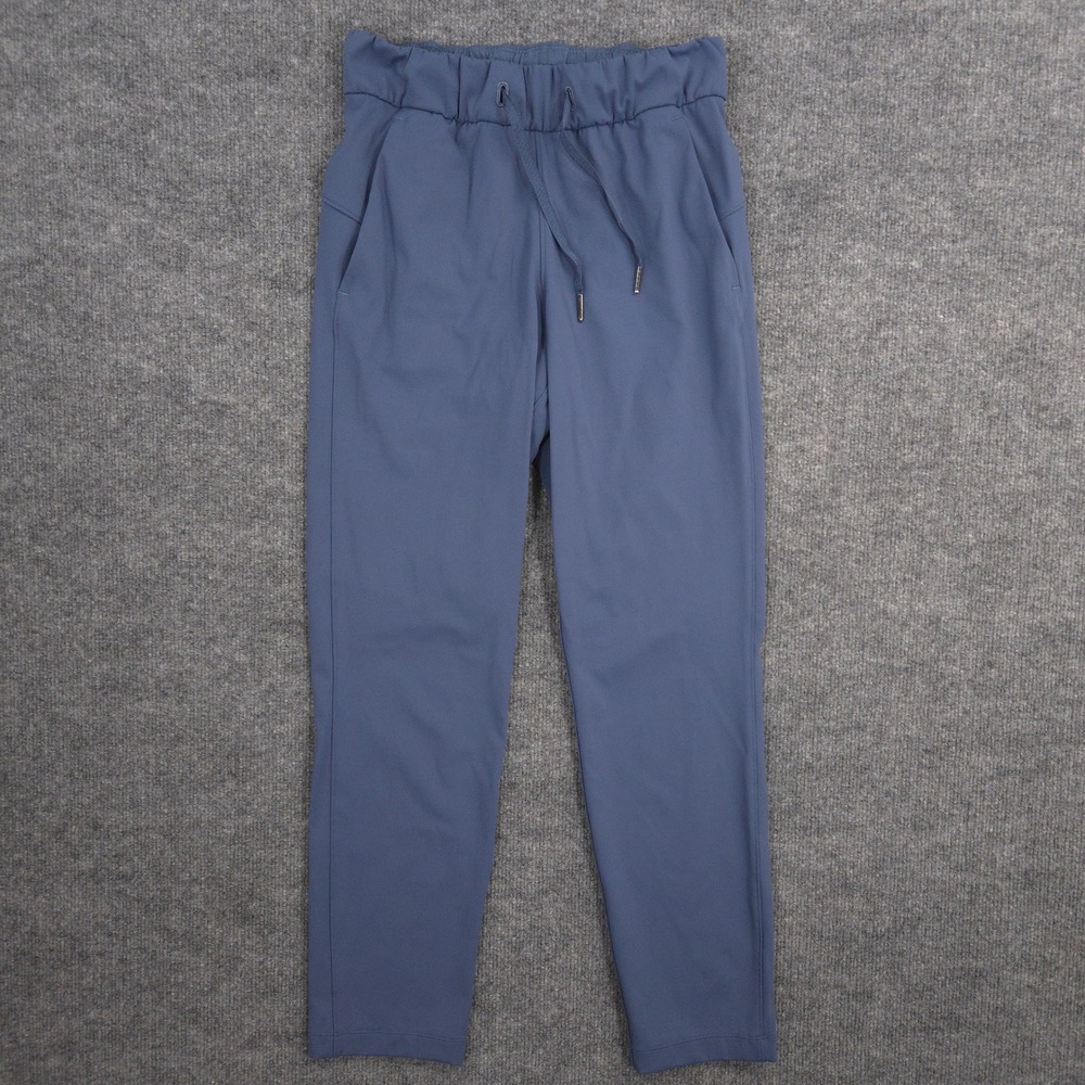 Lululemon On the Fly 7/8 Pants Womens 4 Ink Blue Chino Drawstring Stretch Casual